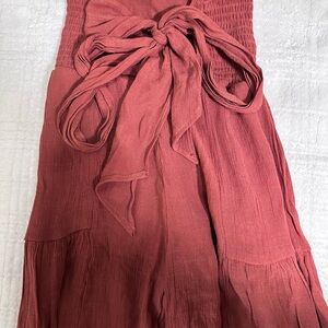 Elegant Rust Flowy Pants